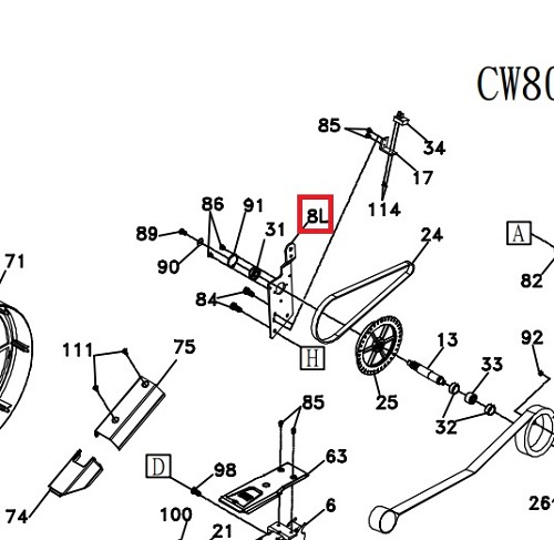 Sole SR500 / SR550 Left Attaching Plate Assembly 