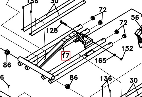 Sole Ellipticals Rear Top Rail Assembly (2023 - Current). 